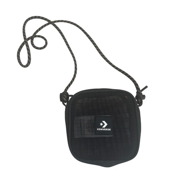 CONVERSE Black Mesh Mini Zip Crossbody Bag - Picture 5 of 5